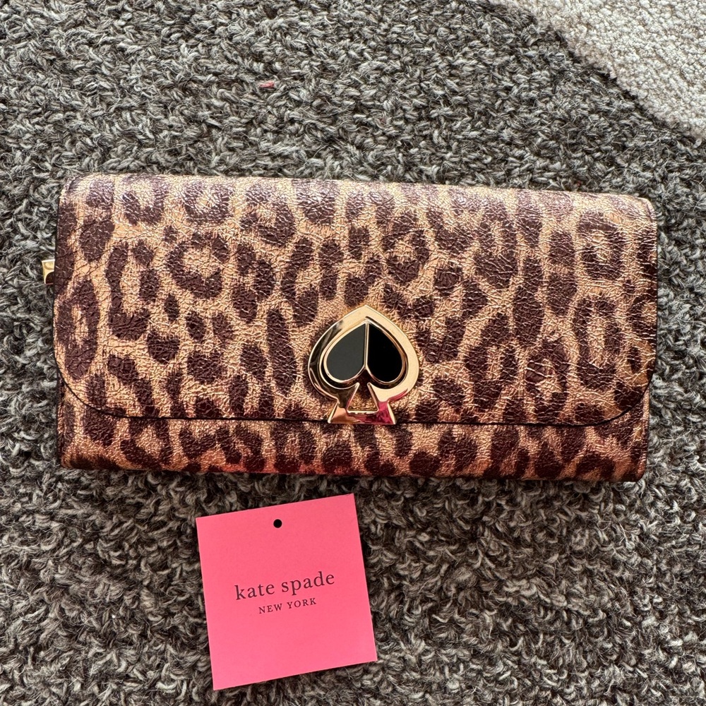 Kate Spade Nicola Metallic Leopard Twist Wallet